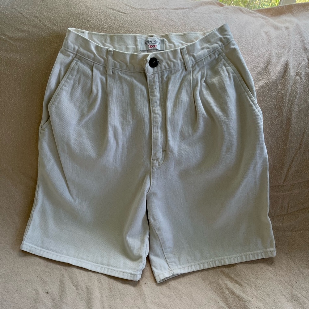 Calvin Klein Sport Authentic 90s Vintage Women’s White Denim Shorts SZ 8